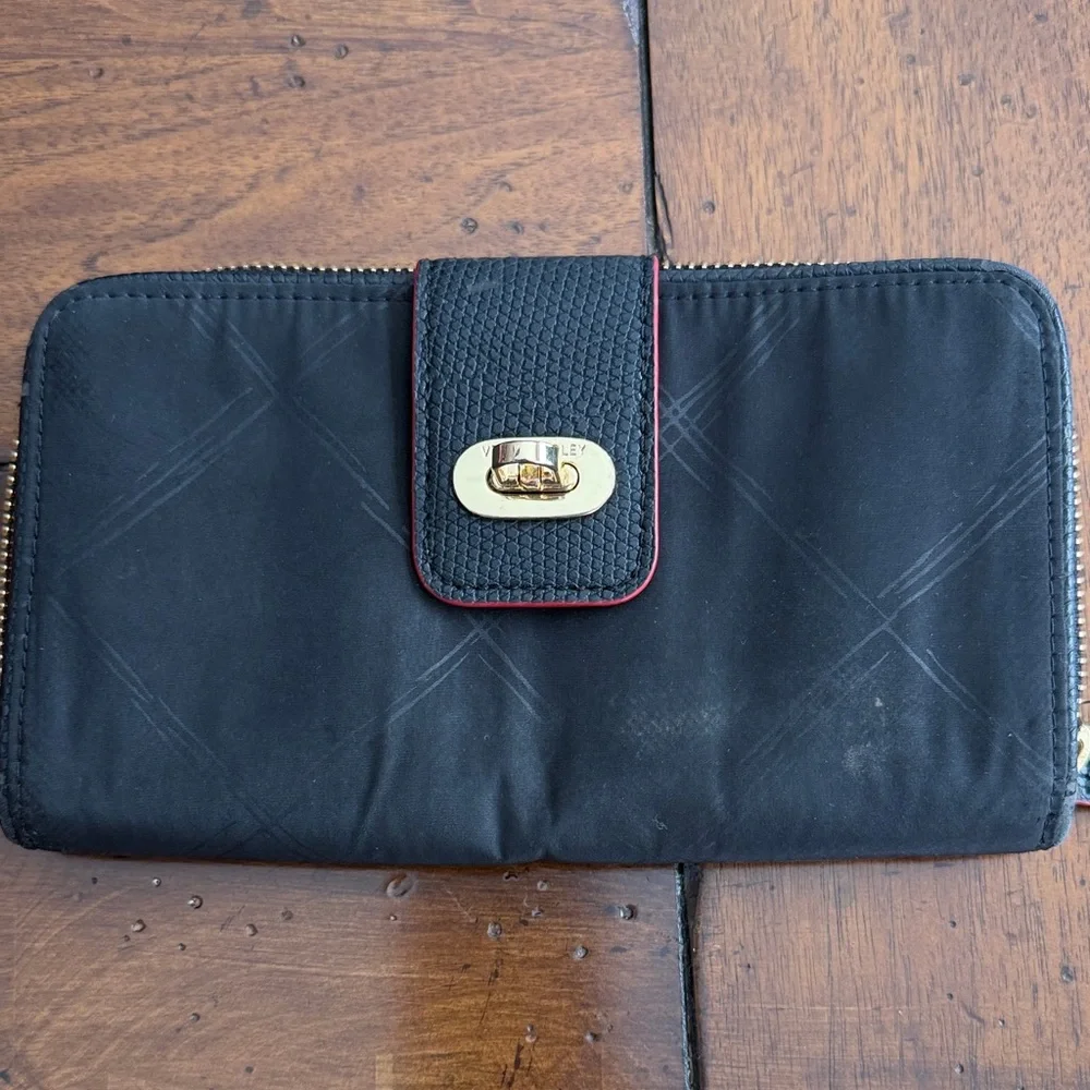 Vera Bradley Black and Pink Patterned Wallet